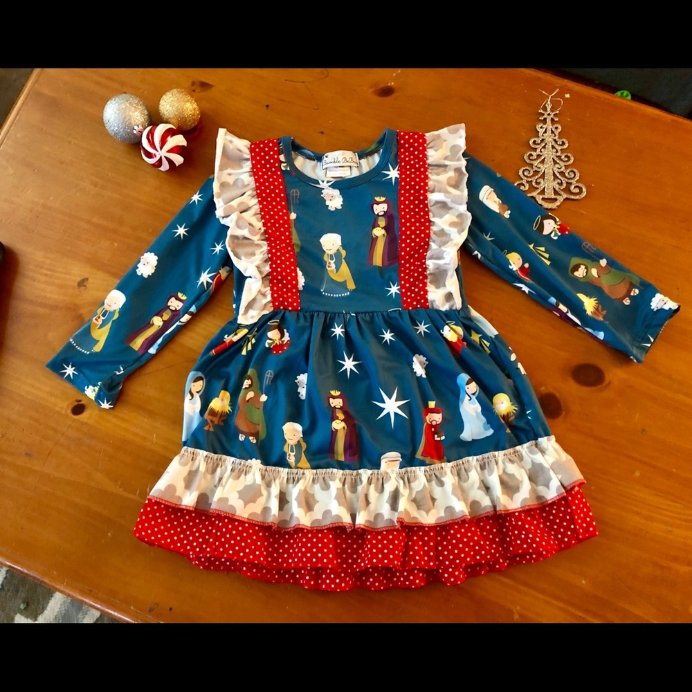 Adorable Nativity Scene Christmas Dress